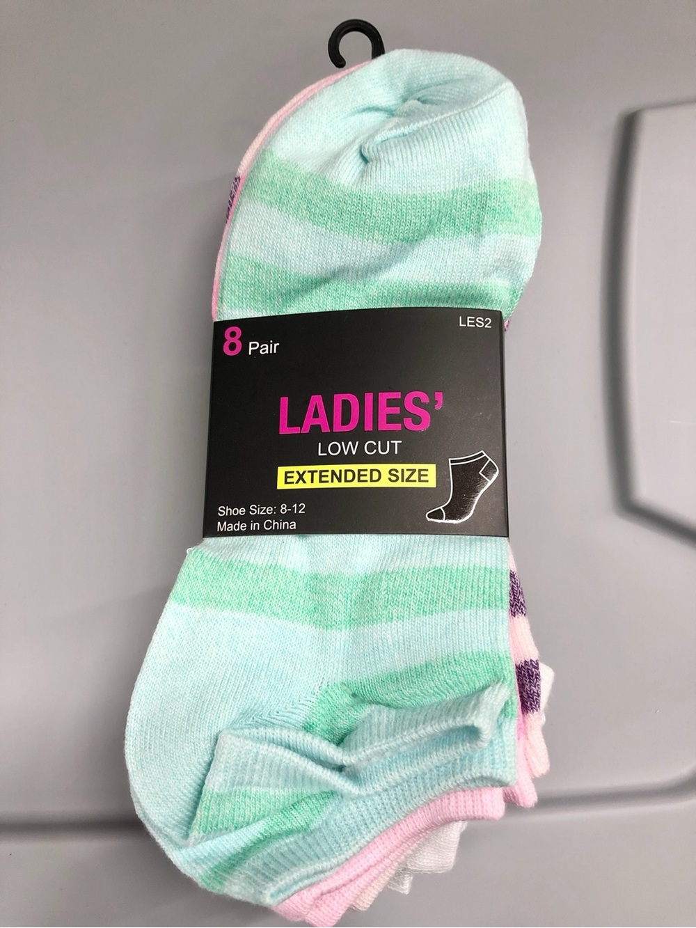 💖$8💖 NEW Ladies' Low Cut Extended Size Socks Shoe Size 8-12, 8 Pairs